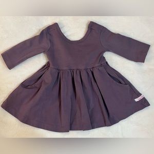 Ruffle Butts Purple 3/4 Sleeve Twirl Dress